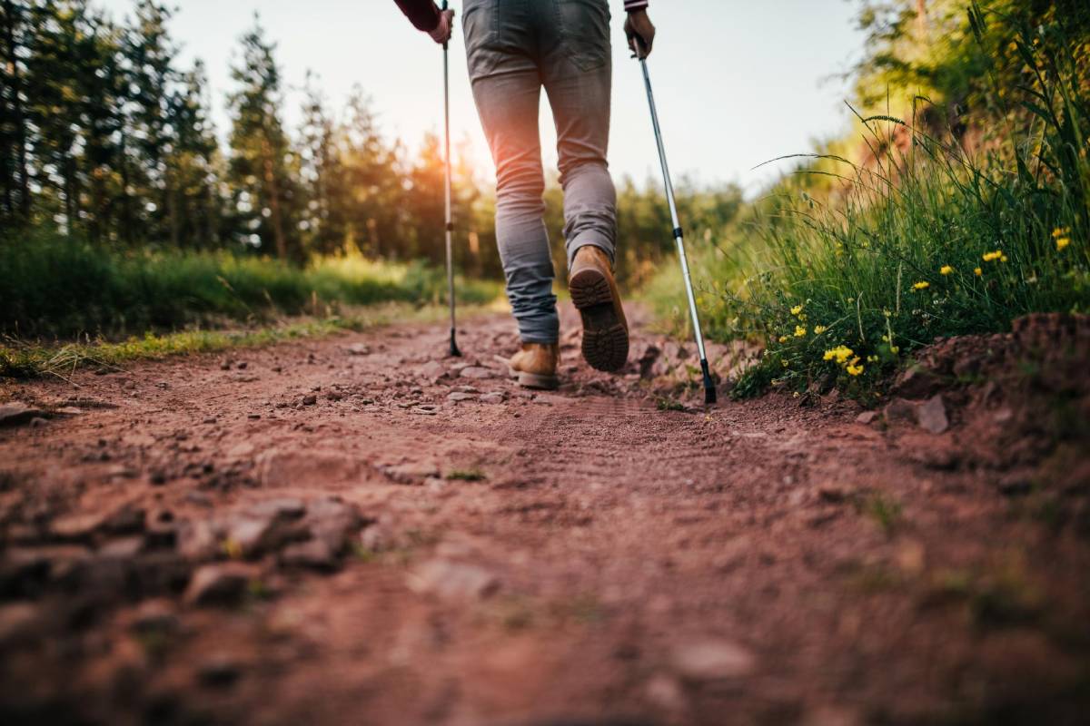 nordic walking zbliżenie na ziemie